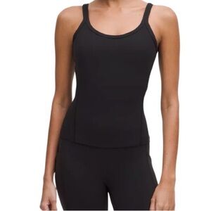 lululemon Align Scoop Waist-Length Tank Top women’s Small Black Self Bra stretch